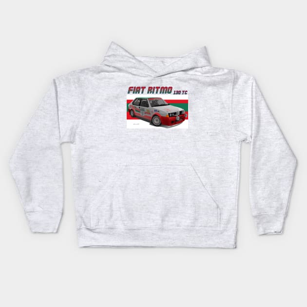 Abarth Fiat Ritmo 130 TC Kids Hoodie by PjesusArt